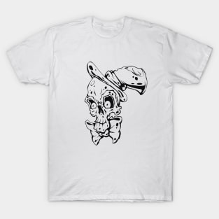 Skull skeleton in hat top hat and bow tie T-Shirt